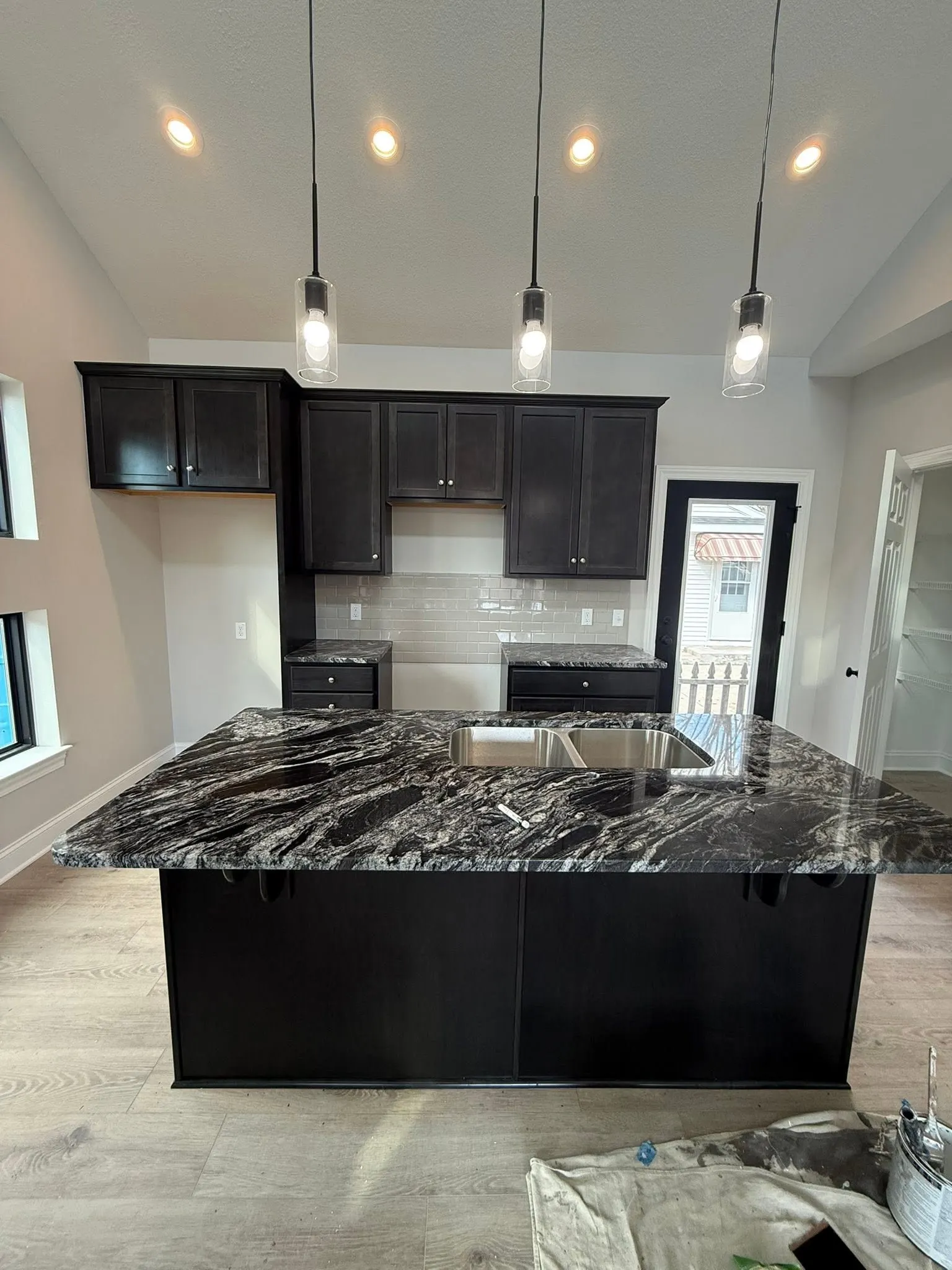 Modern kitchen cabinet refinishing and interior painting project