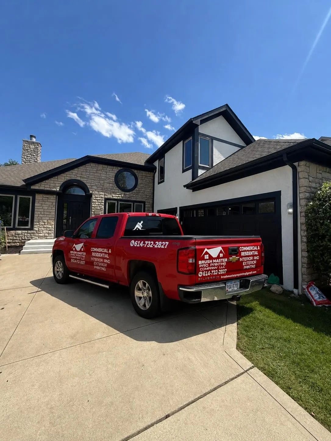 Completed exterior house painting project by Brush Master Pro