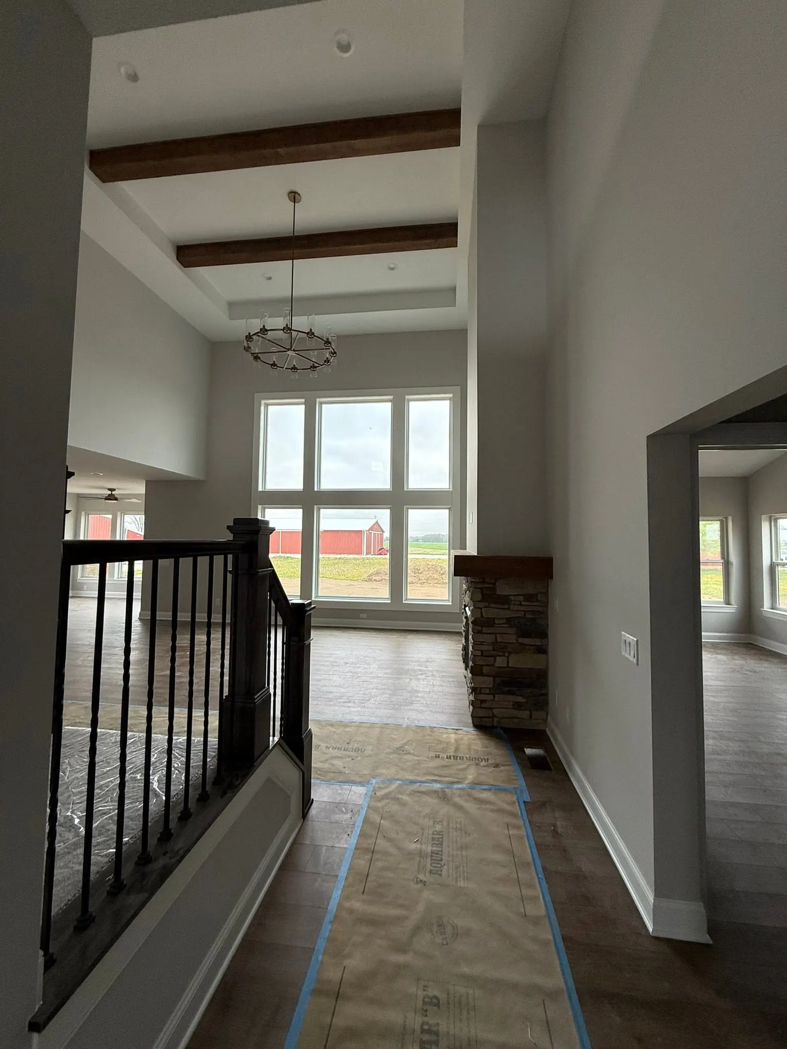 Interior hallway painting in a Central Ohio new construction home